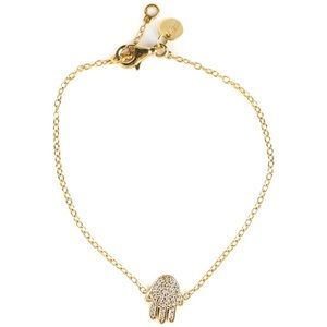 Tresor Paris Sterling Crystal Hamsa Hand Bracelet